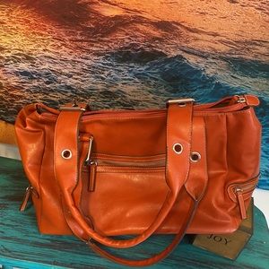 Orange purse, hand bag with fun details